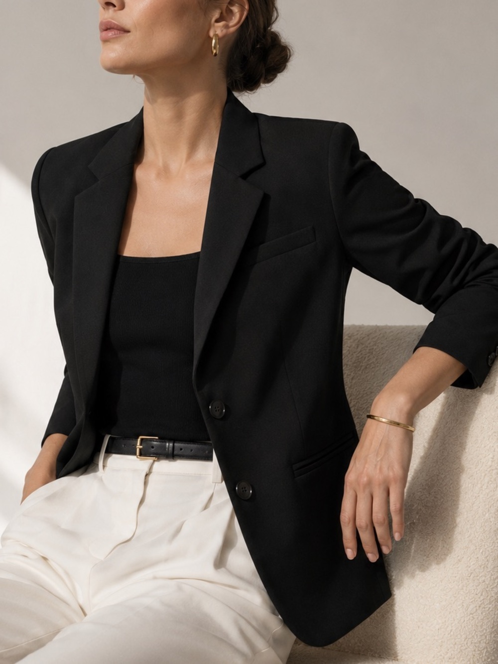 Jones New York | Black Stretch Classic Tailored Style Blazer Capsule Wardrobe